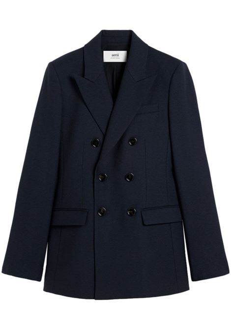 Navy blue double breasted blazer Ami Paris - women